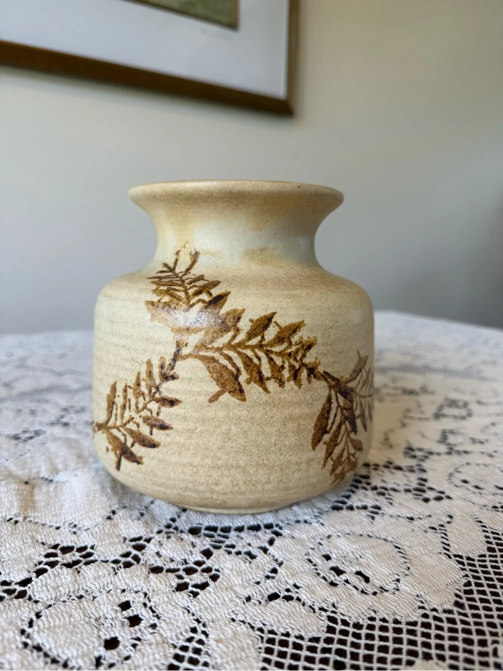 Vintage Pottery Craft Wheat Vase
